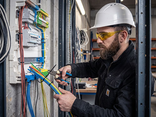 Qualifizierte Handwerker bei der Installation